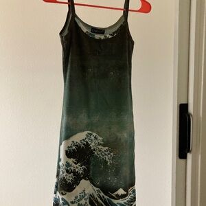 Hokusai Waves Green Dress